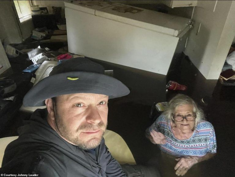 Son Rescues Mom From Flooded House Amid Hurricane Ian, Photos Go Viral